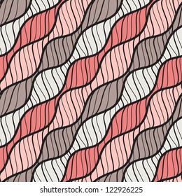 Seamless wavy pattern. Repeating vector texture on contrast colors. Cheerful background