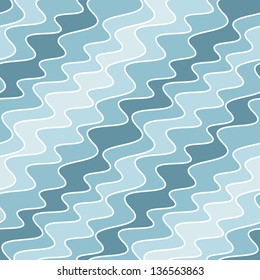 Seamless wavy pattern. Repeating vector texture. Marine background
