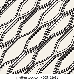 Seamless wavy pattern. Repeating vector texture. Stylish wavy background with diagonal direction