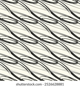 Seamless wavy pattern. Repeating vector texture. Stylish wavy background with diagonal direction