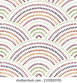 Seamless wavy pattern. Seigaiha ornament for home decor. Vector illustration.