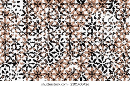 Seamless wavy pattern. Seigaiha print in polka dot style. Grunge texture.