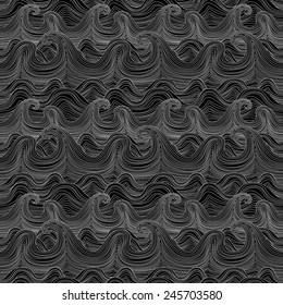 Seamless wavy pattern. Vector illustration pattern wave river vector ocean wallpaper ornament