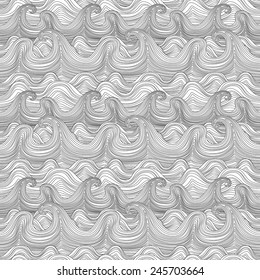 Seamless wavy pattern. Vector illustration pattern wave river vector ocean wallpaper ornament