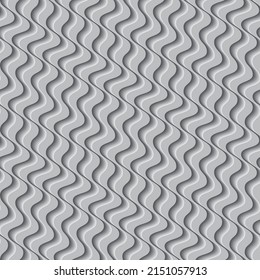 Seamless wavy pattern. Vertical undulating stripes on a white background. Vector illustration.