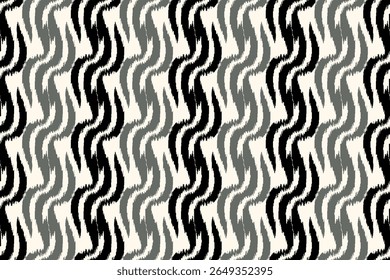 seamless with wavy shapes.Modern stylish texture. Geometric striped ornament.wavy background. Ikat ethnic tribal, Ethnic Ikat abstract background art. llustration for fabric,clothing