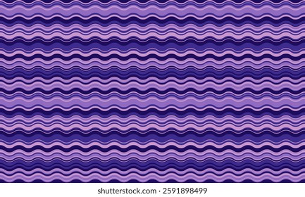 Seamless wavy stripes pattern in calming shades of purple.  Perfect for backgrounds, textile design, website banners, or any project needing a sophisticated, flowing aesthetic.