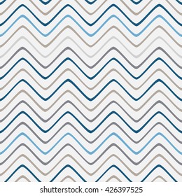 Seamless wavy stripes pattern with gray background