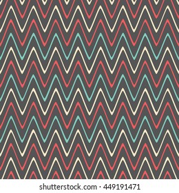 Seamless wavy stripes pattern. Vector repeating texture.