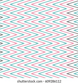 Seamless wavy stripes pattern with white background. Vector repeating texture.