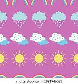 Seamless weather pattern illustration design 