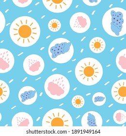 Seamless weather pattern illustration design 