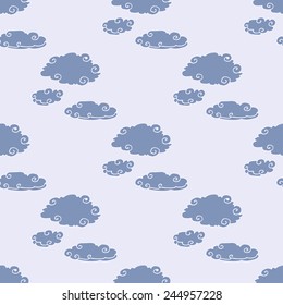 Seamless weather pattern with lightning in clouds