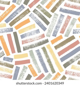 Seamless weave pattern in warm pastel colors. Hand drawn bold brush strokes with rough edges. Linen, basket or canvas texture background. Striped seamless pattern. Textile or fabric motif.