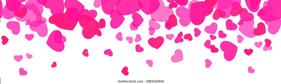 Banner de la web sin soldadura de los corazones caídos para la decoración, el encuadre, el borde, el bordeo y el acorde