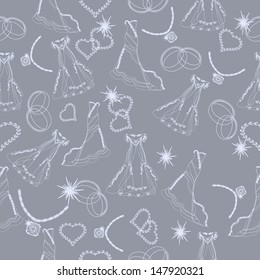 seamless wedding accessories silver Background