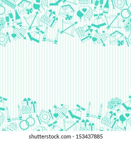 Seamless wedding pattern in retro style.