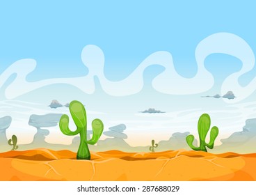 Seamless Western Desert Landscape For Ui Game/
Illustration of a seamless desert landscape background in the sunshine for ui game
