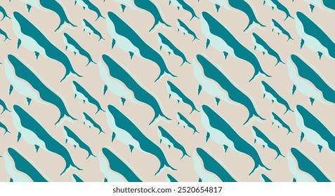 Seamless whales patterns, Sea animals textures for backgrounds, wallpapers, textiles and fashion.