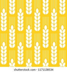 Seamless wheat patterns. Vector background.