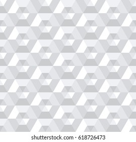Seamless white 3d pattern. Geometric hexagons texture. Vector art.