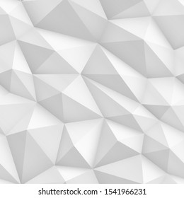 Fondo poligonal 3d blanco inmaculado. Resumen del patrón de textura geométrica.