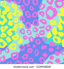 Seamless White Abstract Beauty Skin Artwork Wallpaper. Bright Repetitive Nature Decorative Animal, Seamless Illustration Background. Endless Pink Panther Fabrics Pattern.