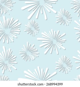 Seamless white abstract floral element pattern template. Vector illustration