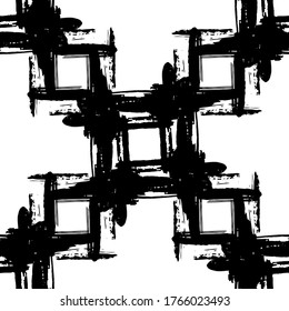 Fondo blanco inmaculado con manchas de tinta negra. Ilustración vectorial para diseño web o impresión.