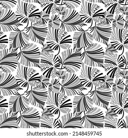 Fondo blanco inmaculado con hojas negras. Ilustración vectorial retro. Ideal para imprimir en tela o papel para papel de pared, textil, envoltura. 