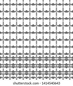 Seamless white background with black pattern in baroque style. Vector retro illustration. Ideal for printing on fabric or paper for wallpapers, textile, wrapping. 