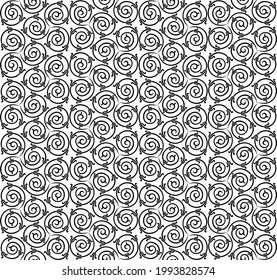 Seamless white background with black pattern in baroque style. Vector retro illustration. Ideal for printing on fabric or paper for wallpapers, textile, wrapping. 