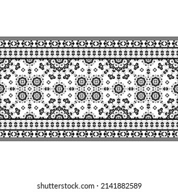 Seamless white background with black pattern in baroque style. Vector retro illustration. Ideal for printing on fabric or paper for wallpapers, textile, wrapping. 