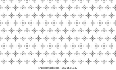 Seamless White Background With Black Snowflake Pattern For Winter Designs
