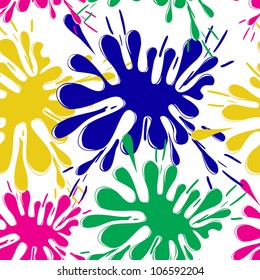 seamless white background with bright spots of paint