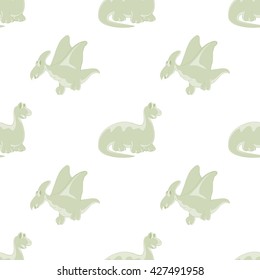 Seamless white background. Dinosaurs