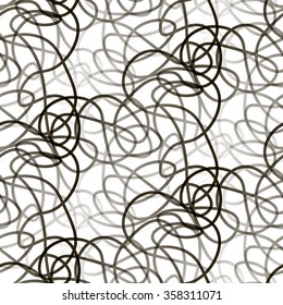 Seamless white background with endless grayscale curved line
