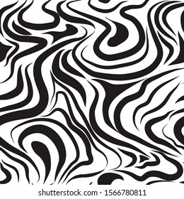 Seamless white background with flowing black lines.