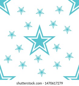Seamless white background on blue stars pattern vector