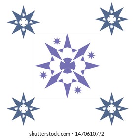 Seamless white background on purple flower shape pattern