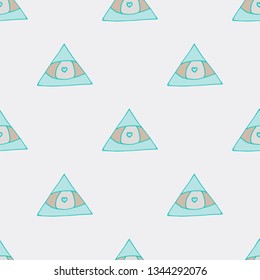  Seamless white background with  ouadget, eye of Horus pattern . Seamless  design
for fabric, cover, banner, interior, children's clothing, print for packaging cosmetics, gift packaging