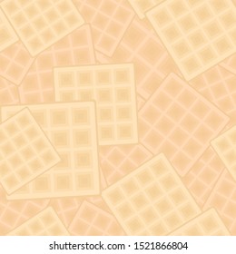 Seamless  white background with waffels. Vector texture
