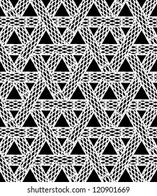 seamless white and black abstract line floral pattern background