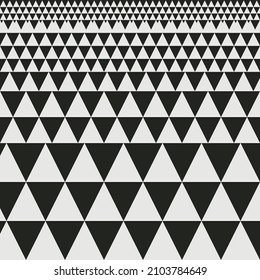 Seamless White to Black Color Transition Triangle Halftone Gradient Pattern. Abstract Geometric Background Design