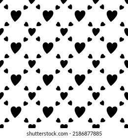 Seamless White And Black Heart Shaped Abstract Geometric Background Vector For Wallpaper Wrapping Background