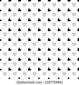 Seamless White And Black Heart Shaped Abstract Geometric Background Vector For Wallpaper Wrapping Background