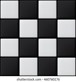 Seamless white and black tiles vector illustration.