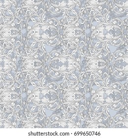 seamless white and blue damask wallpaper. Eps-10