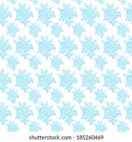 Seamless white and blue floral background