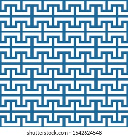 Seamless white and blue geometric background patterns
